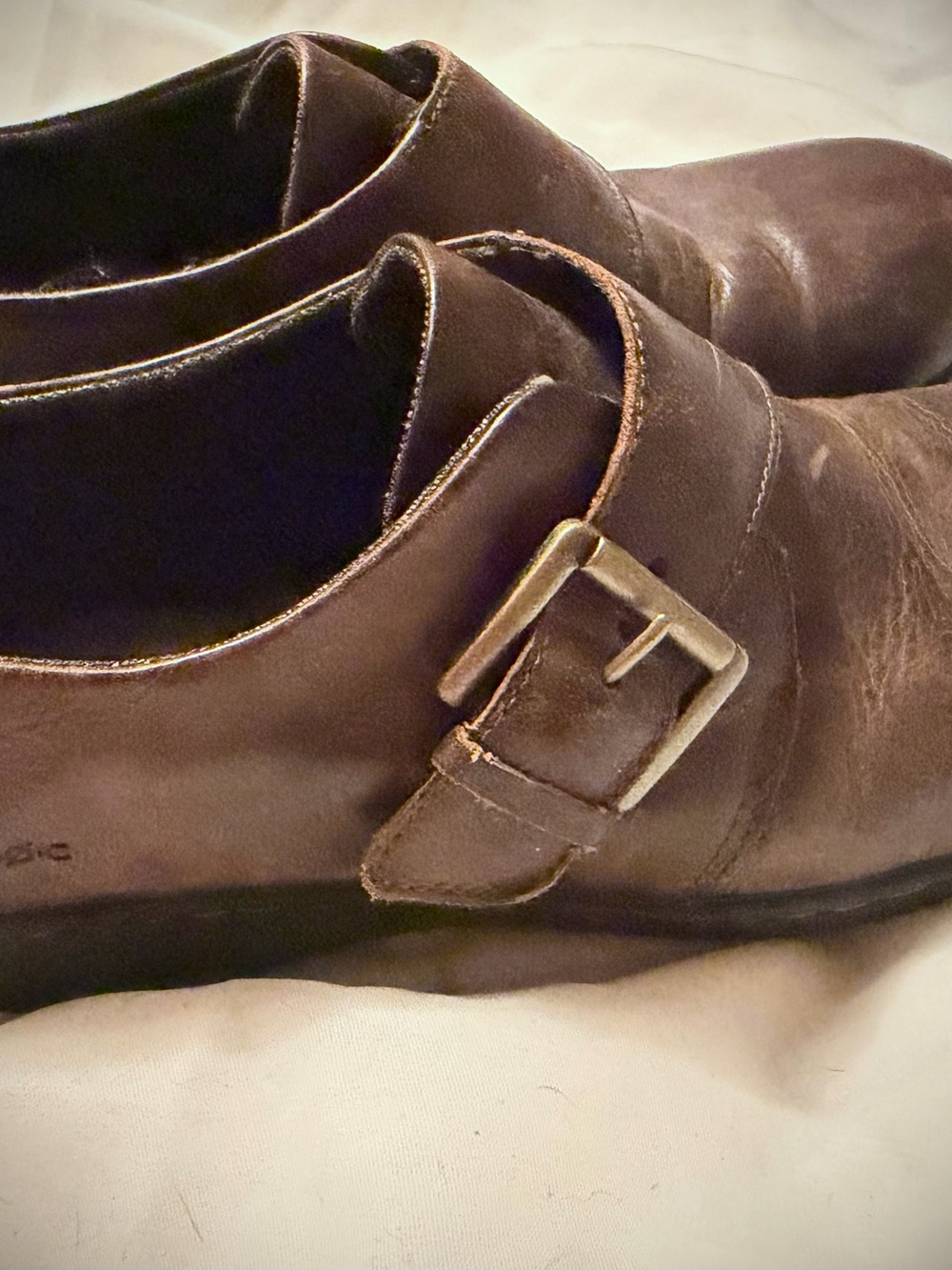 b.o.c. Brown Leather Buckle Loafers